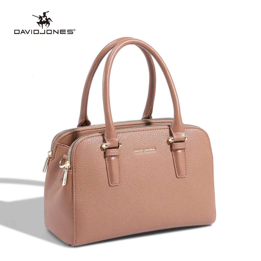 New David Jones Women Top Handle Student School Bookbag PU Leather Female Crossbody Large Capacity Lady Shoulder Bag Bag