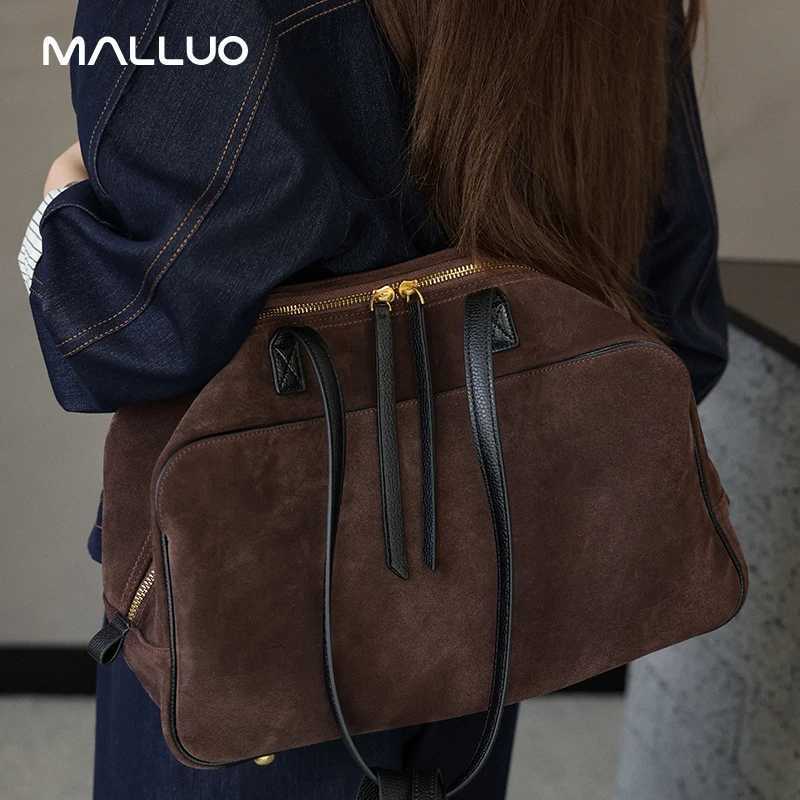 Ladies Casual Soft Suede Cowhide Handbags Wens Frosted Cow Leather Shoder Bag Fem Fi Trend Luxury Designer Bags New Y251121