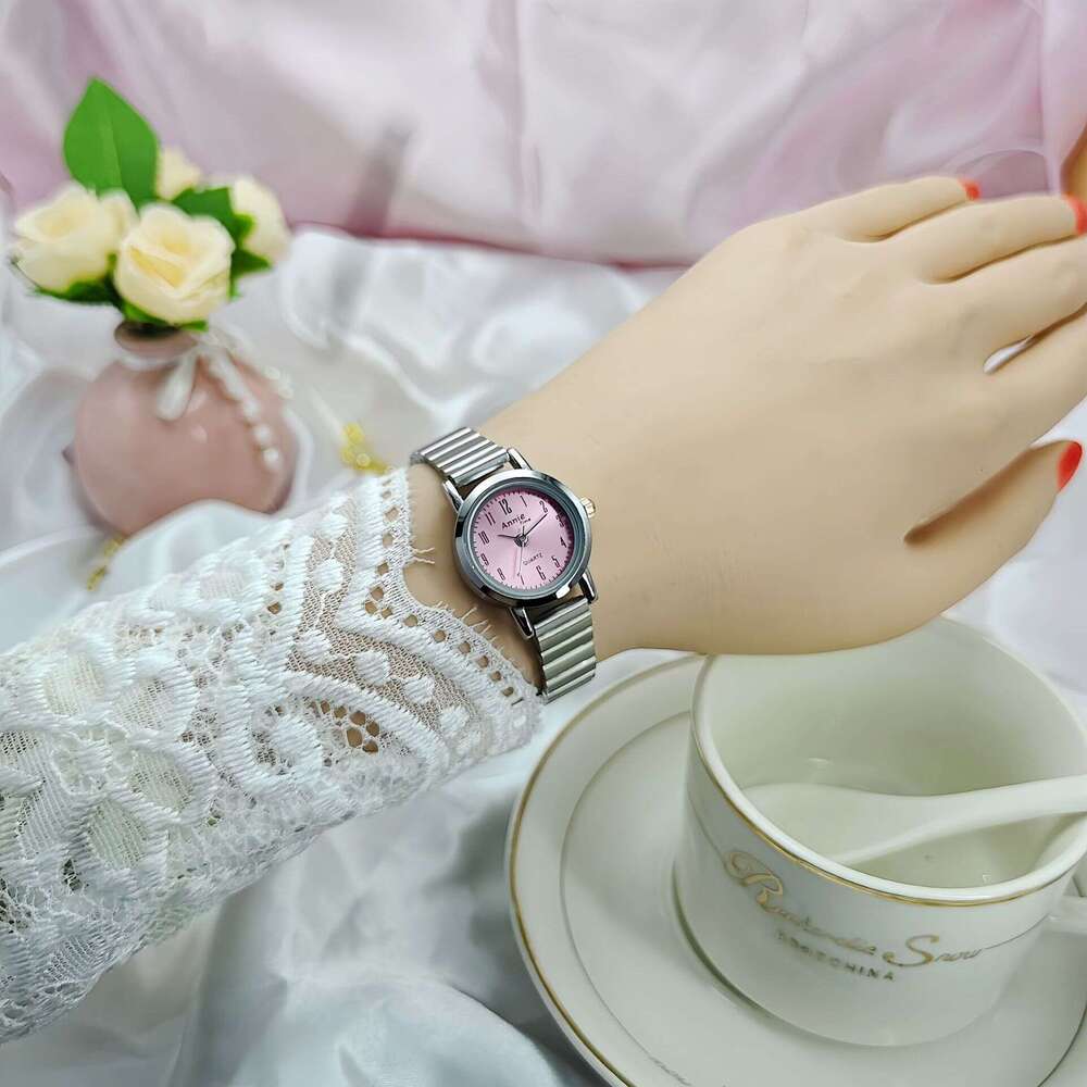 Cross-Border Hot New Fashion Women's Female Steel Band Ins Style High-End Round Bamboo Quartz Watch