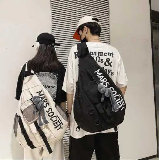Fashion Mens Korean Trend Messenger Shoder Bag Sports Travel Large Capacity Backpack Fem Students Crossbody Ch Casual bag bolso Y251121