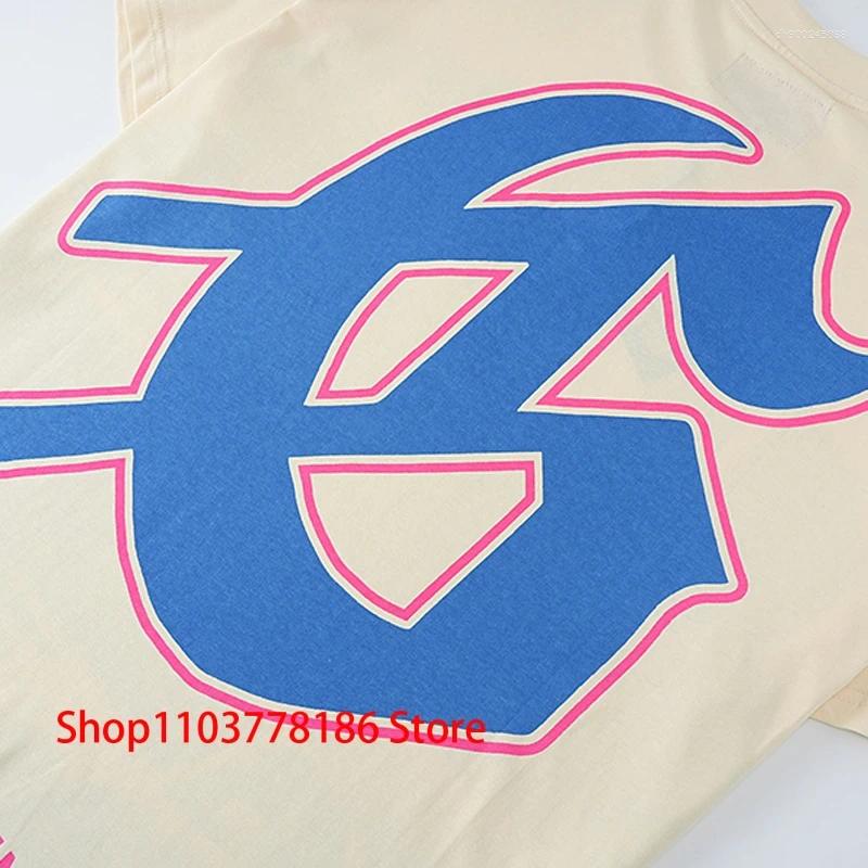Men's T Shirts 25 T-shirt European American Trendy Streetwear Car Letter Logo Print Unisex Short Sleeve Top Tee
