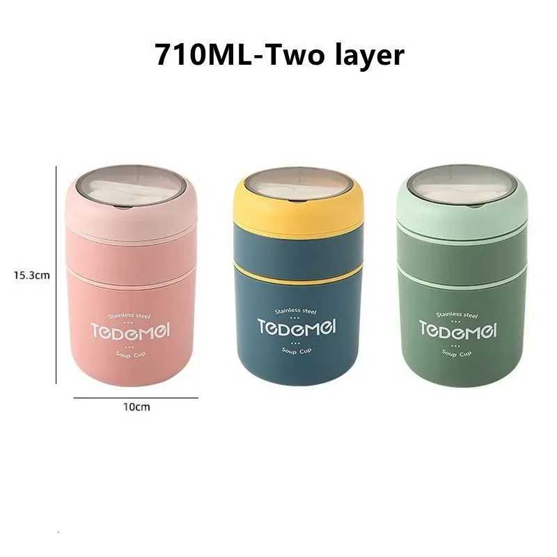 1PC Lunch Box Stainless Steel Thermal Insulation Soup Cup with SpoonM251121