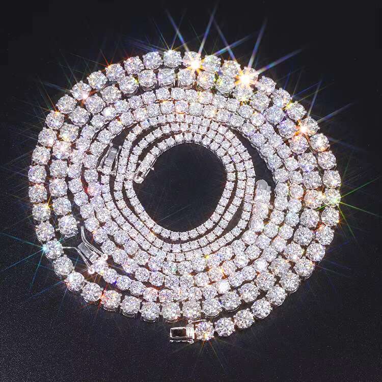 RTS Passed Dia Tester Chain S Sier with Iced Out Vvs Moissanite Tennis for Women Necklace