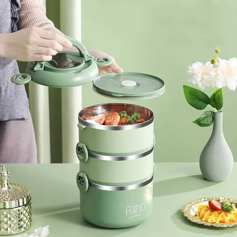 Warm lunch box Multilayer super long insulated lunch bucket Office Student stainless steel lunch box Microwave oven heatingM251121