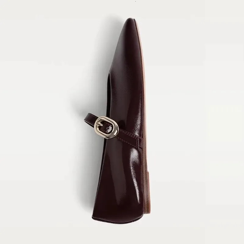 PU Leather Flats Mary Janes Shoes Women Spring Autumn Elegant Red Buckle Strap Ladies Shallow Casual Streetwear Loafers 251121