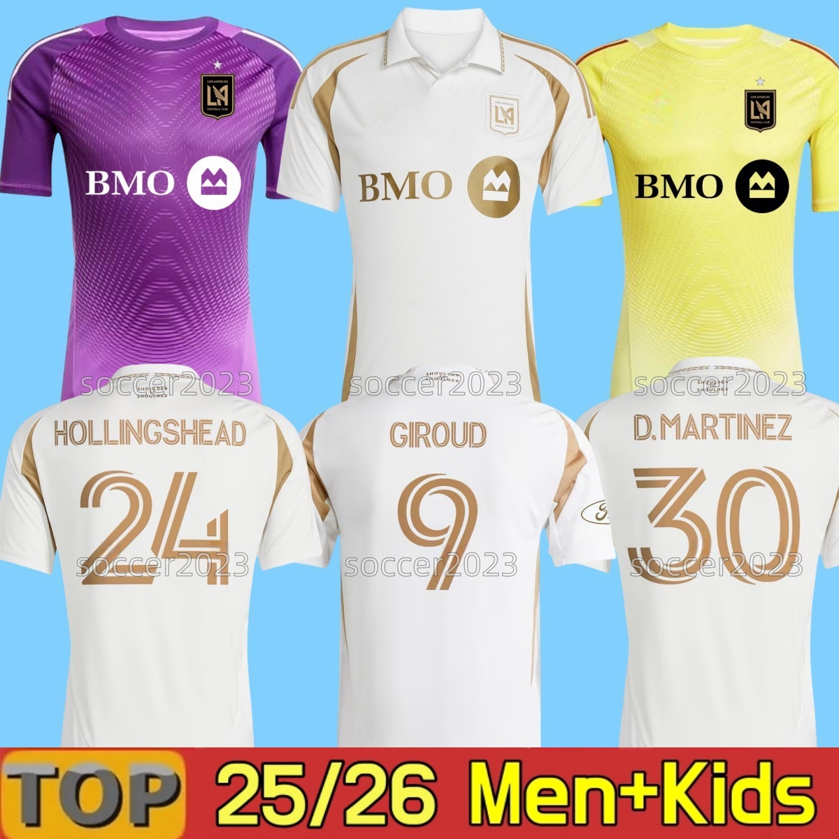 LAFC 2025 Los Angeles FC Soccer Jersey Kids Kit Man 25 26 Fans Player Version Football Shirt Home Away GIROUD HOLLINGSHEAD TILLMAN BOUANGA VELA MARLON Foot Equipe