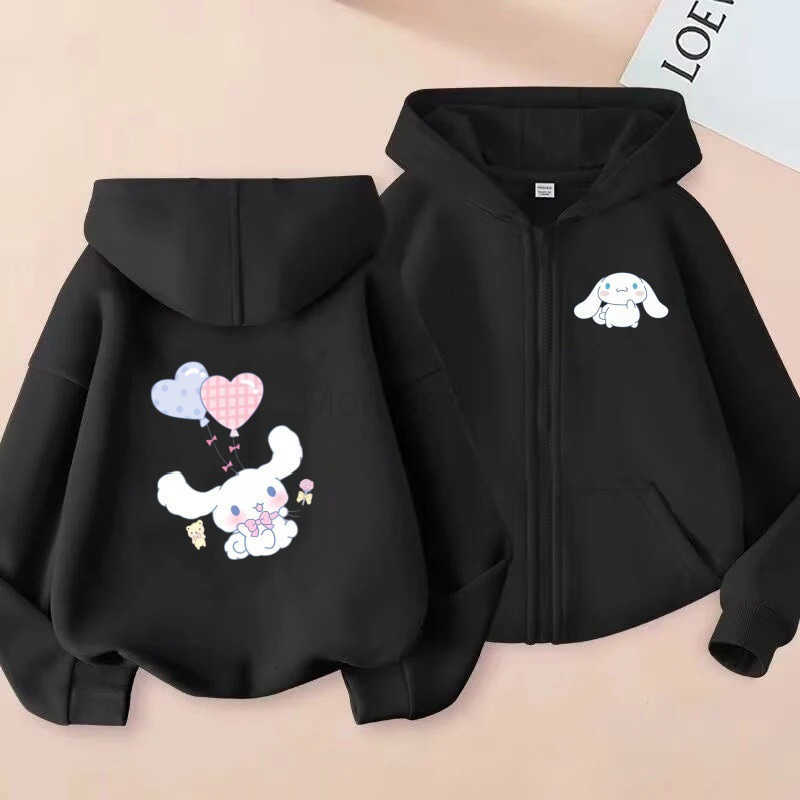 Sanrio Big-Eared Dog Korean Version Childrens Hoodie Autumn Winter Fleece Zipper Sweatshirt H251121