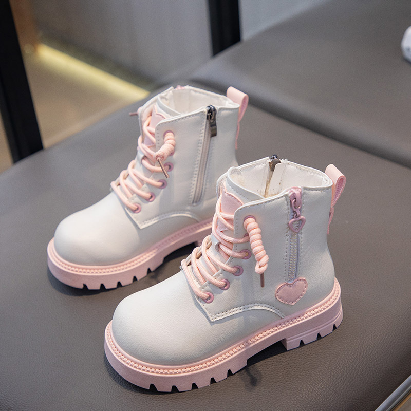 New designer shoes Girls Martin Boots Autumn Winter Children s Warm Boots Stylish Fashion Single Boots Fleece Lined Leather Boots Short Boots Trendy