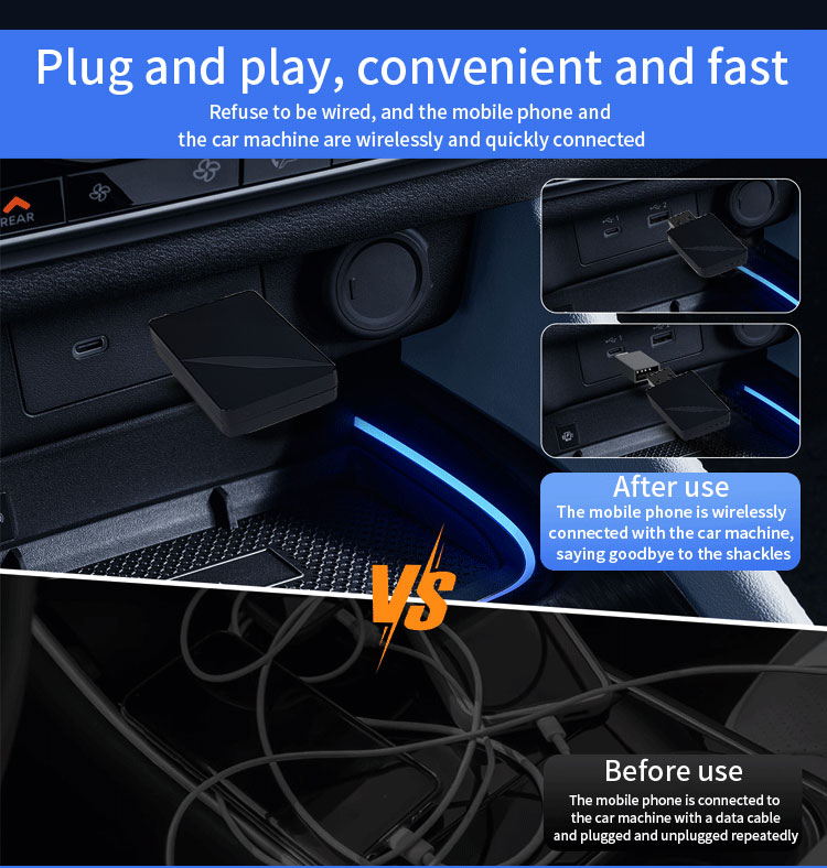 Upgrade Wireless CarPlay Android AI Box Plug & Auto Connect 2in1 for Cars Watch Netflix YouTube in Car Play 5G WiFi HD K8 MINI
