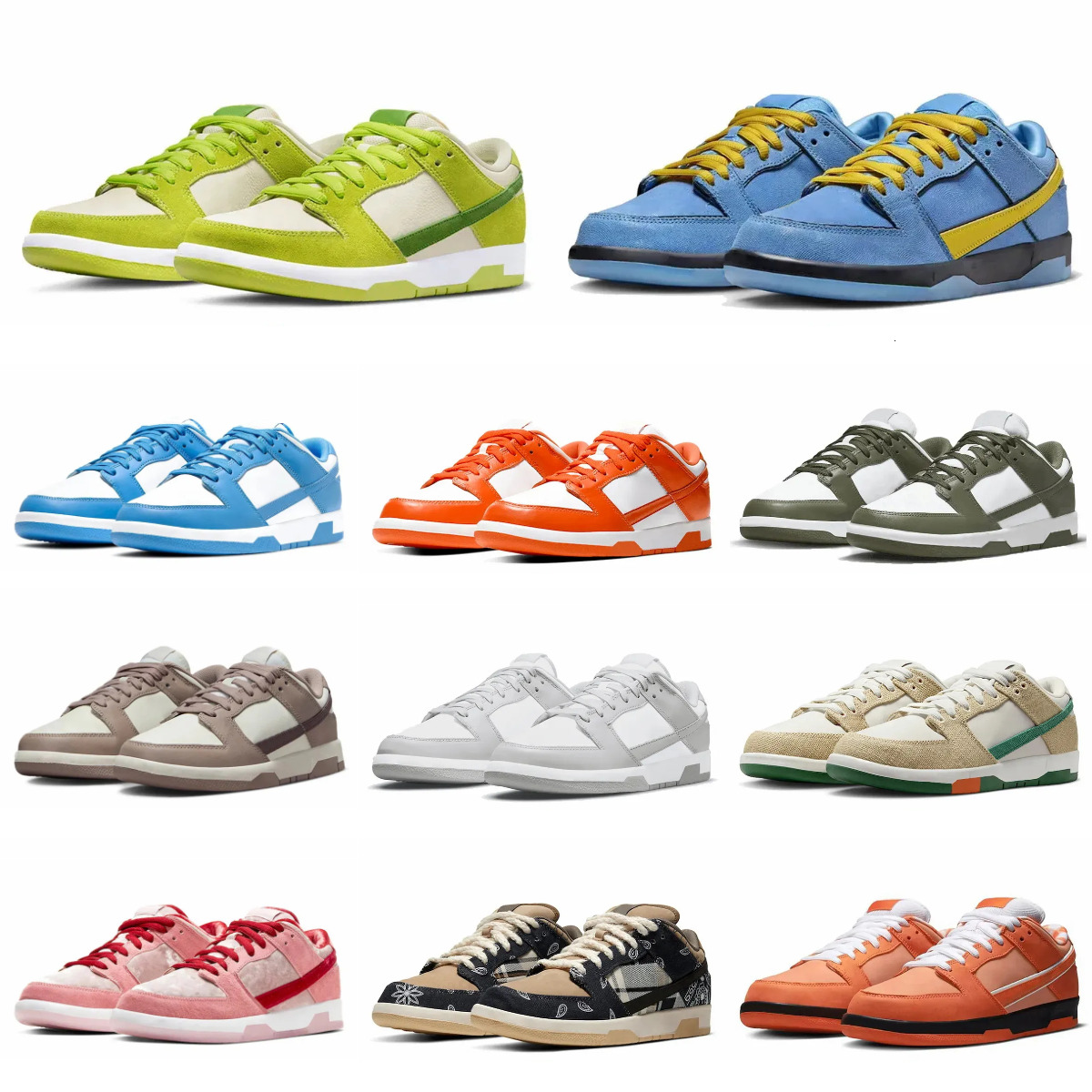 Trainers Low Girls Bubbles Sports Shoes Designer Mens Women Pandas Jarritos White Black Los Angeles Outdoor Grey Fog Orange Lobster Bart Simpson Phillies Sneakers