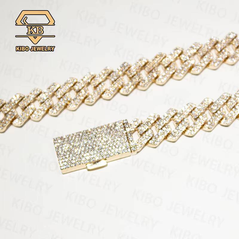 Hip Hop Iced Out 8mm Lab Grown Diamond HPHT VVS VS 10K Solid Real Gold Cuban Link Chain Bracelets Men Women