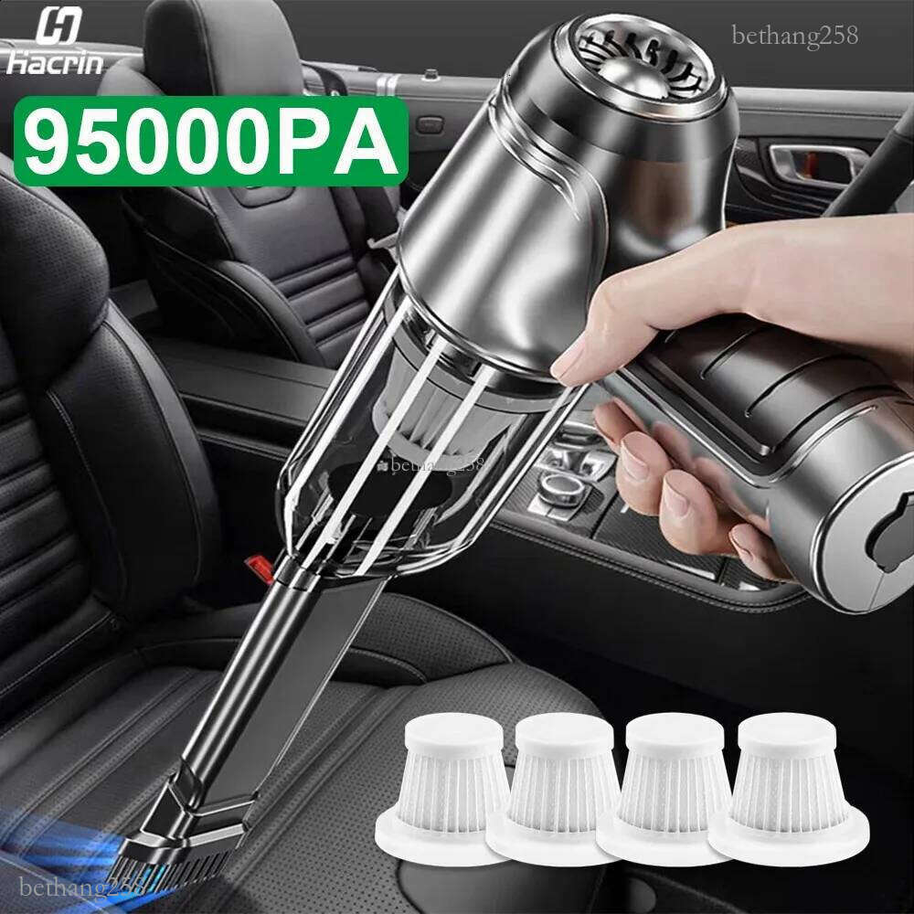 Car Vacuum Cleaner 95000PA Strong Suction Handheld Wireless Vacuum Cleaner Blower 2 in 1 Portable Vacuum Cleaner For Car Home 240724