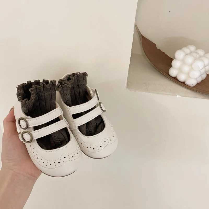 Girls Leather Shoes 2023 Spring Autumn New Versatile Children Retro Princess Shoes Soft Bottom Anti Slip Kids Shoes Mary JanesW251121