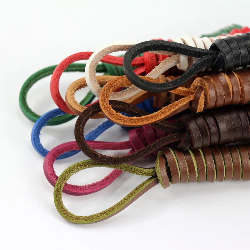 1Pair Cowhide Leather Shoelaces Boots Rope Shoelace 6080100120140160cm Loafers Boats Laces Shoe accessories 251121