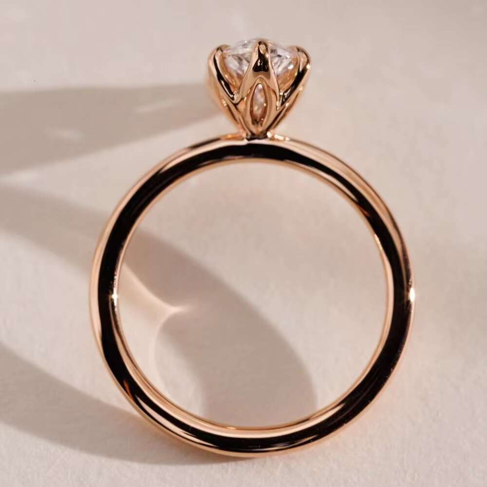 Beautiful Rose Gold 2CT Marquise Moissanite Dia Ring Solitaire Fine Jewelry Women Wedding Engagement Rings