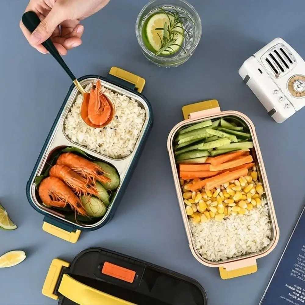 Stainless Steel Portable Insulated Lunch Box Sealed Design Compartment Food Storage Container Detachable with HandleM251121