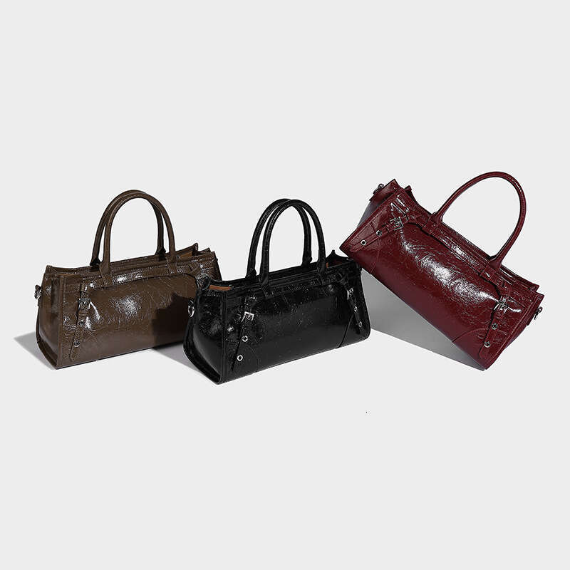 Women's Bags designer Gentle minimalist oil wax microfiber leather women's handbag with a high-end feel crossbody autumn and winter lock rec
