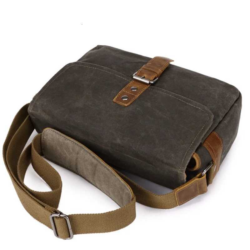Fashion Men Vintage Oil Waxed Canvas Shoder Bags Shockproof DSLR Camera Bag Waterproof Canvas messenger casual Crossbody Bags for men Y251121