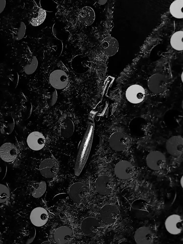 Women Sexy Fashion Matching Voluminous Hem Sequined Mini Dress O Neck Sleeveless Backless Female Dresses Vestidos Mujer 251112