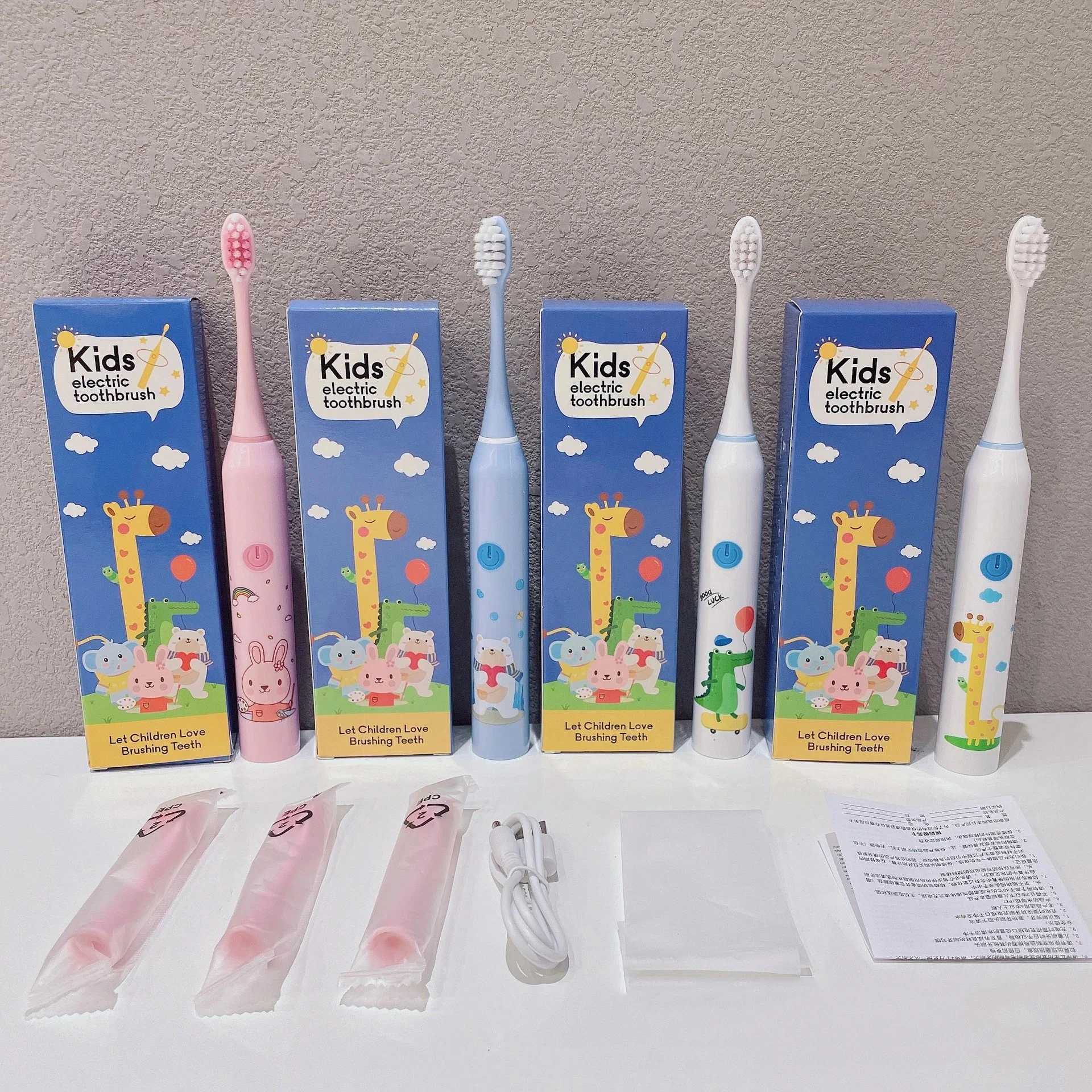 Cartoon Kids Sonic Electric Toothbrush USB Rechargeable Ultrasonic Clean Tech with Replacement Brush Heads Child Dental Care C251121