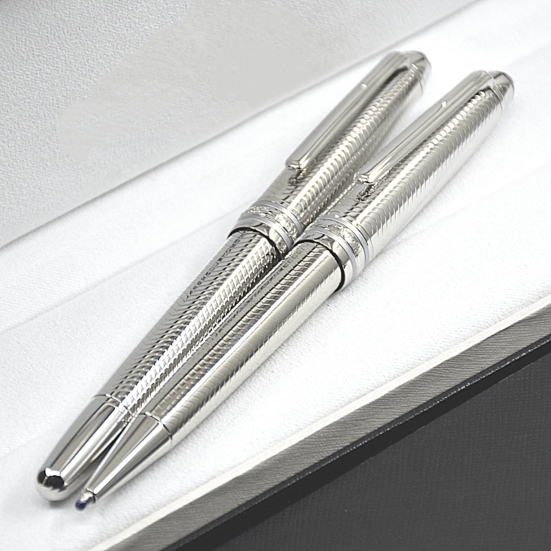 High Quality Monte Msk-163 Silver Metal Rollerball Pen Ballpoint Pen Stationery Office School Writing Ink Fountain Pens With Series Number