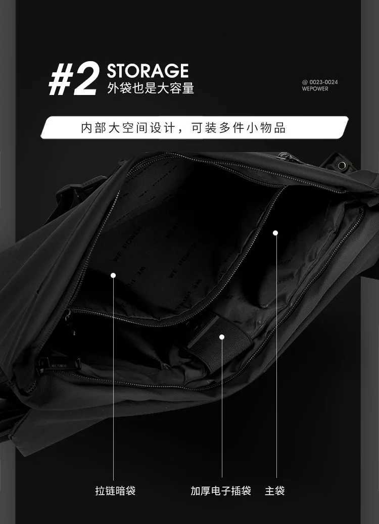 Fashion WEPOWER Waterproof Mtifunctial Crossbody Bag Large Capacity Nyl Messenger Bag Traveling Cmuting Sling Bag for Men Y251121