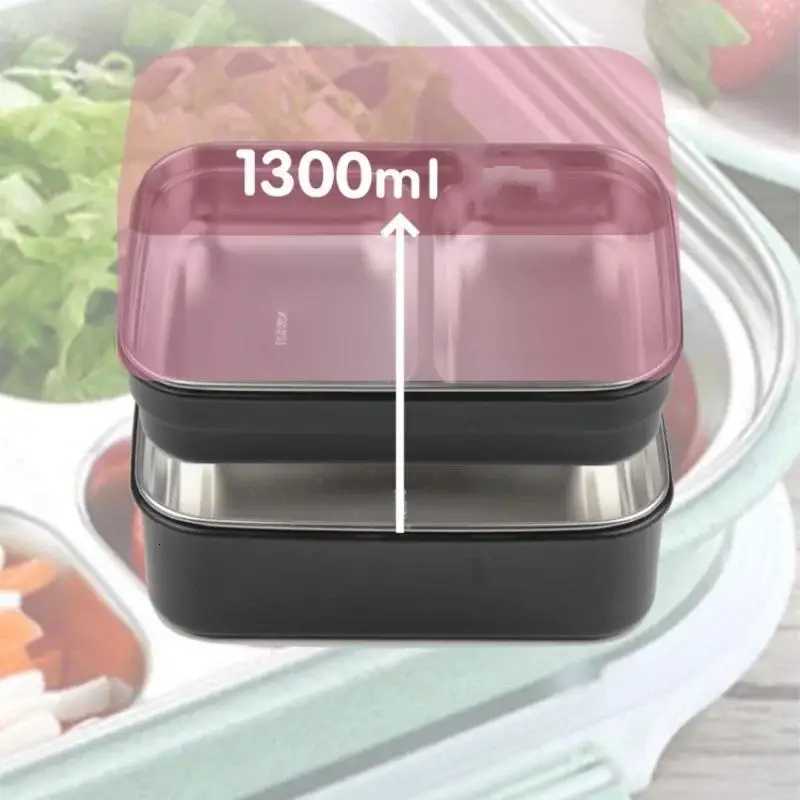 Childrens Lunch Box Stainless Steel 304 Insulation Double-layer Lunch Box Student Multi-layer Creative Split RectangularM251121