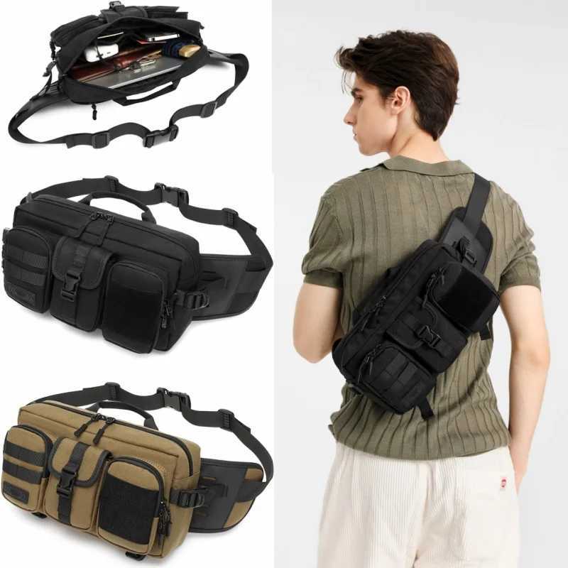 Fashion Mens Tactical Waist Bag Outdoor Hiking Waterproof Crossbody Bag Sports Mtifunctial Large Capacity Waist Bag Messenger Bag Y251121