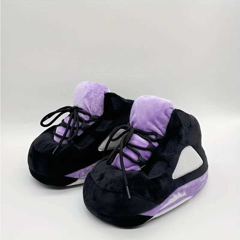 little kids age 1-4 basketball trainer slippers winter warm funny slides indoor slippersW251121