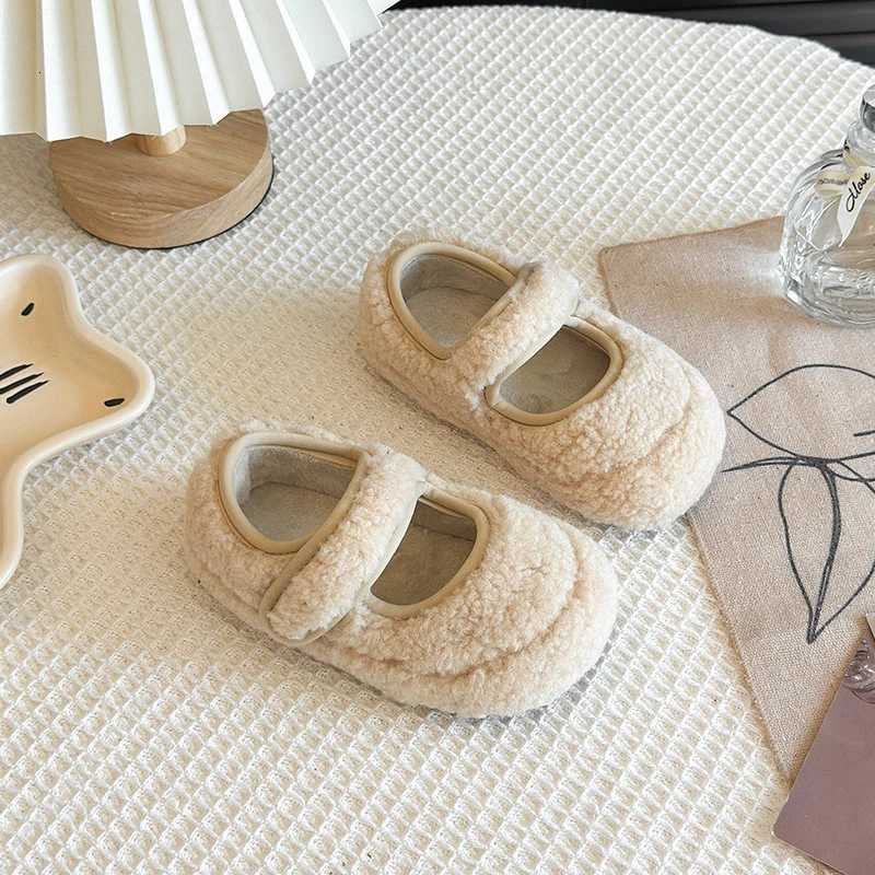 Children Cotton Leather Shoes for Girls 2025 Winter New Fashion Korean Style Soft Bottom Anti-slippery Versatile Princess ShoesW251121