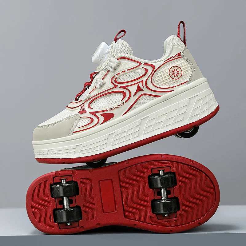 Girls Roller Skating Shoes Invisible Four-wheel Sliding Wear-resistant Sturdy Sports Casual Entertainment Skating Shoes for KidsW251121