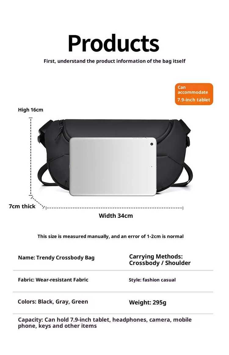 Fashion Mens crossbody bag street fi cool and handse ch bag summer fi mens shoder bag shoder ch bag Y251121