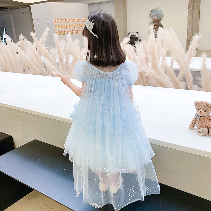 DISNEY Designer clothes for kids baby Elsa princess dress toddler designer clothes new Frozen Elsa birthday outfit children's dress for summer