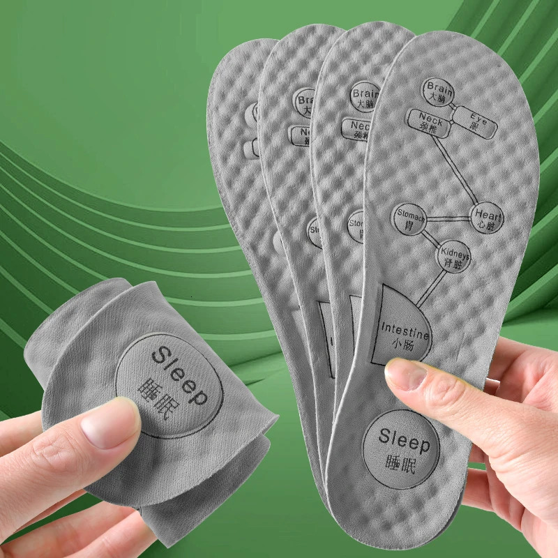4Pairs/8Pairs Foot Acupressure Insoles For Shoes Sole Sweat absorbing Deodorant Insole Breathable Running Insoles Feet massage 251114