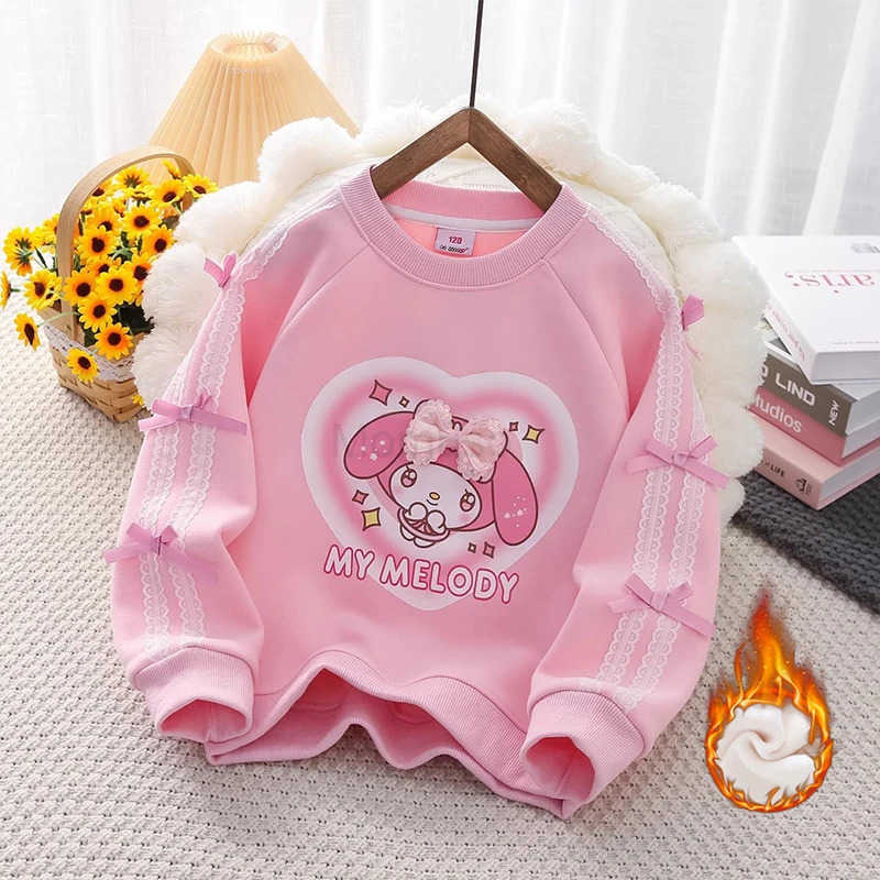 Sanrio Kuromi Hoodie My Melody Hoodie Kawaii Anime Leisure Straight Pants Girls Clothes Sportswear Kuromi Child Clothes festival gift H251121