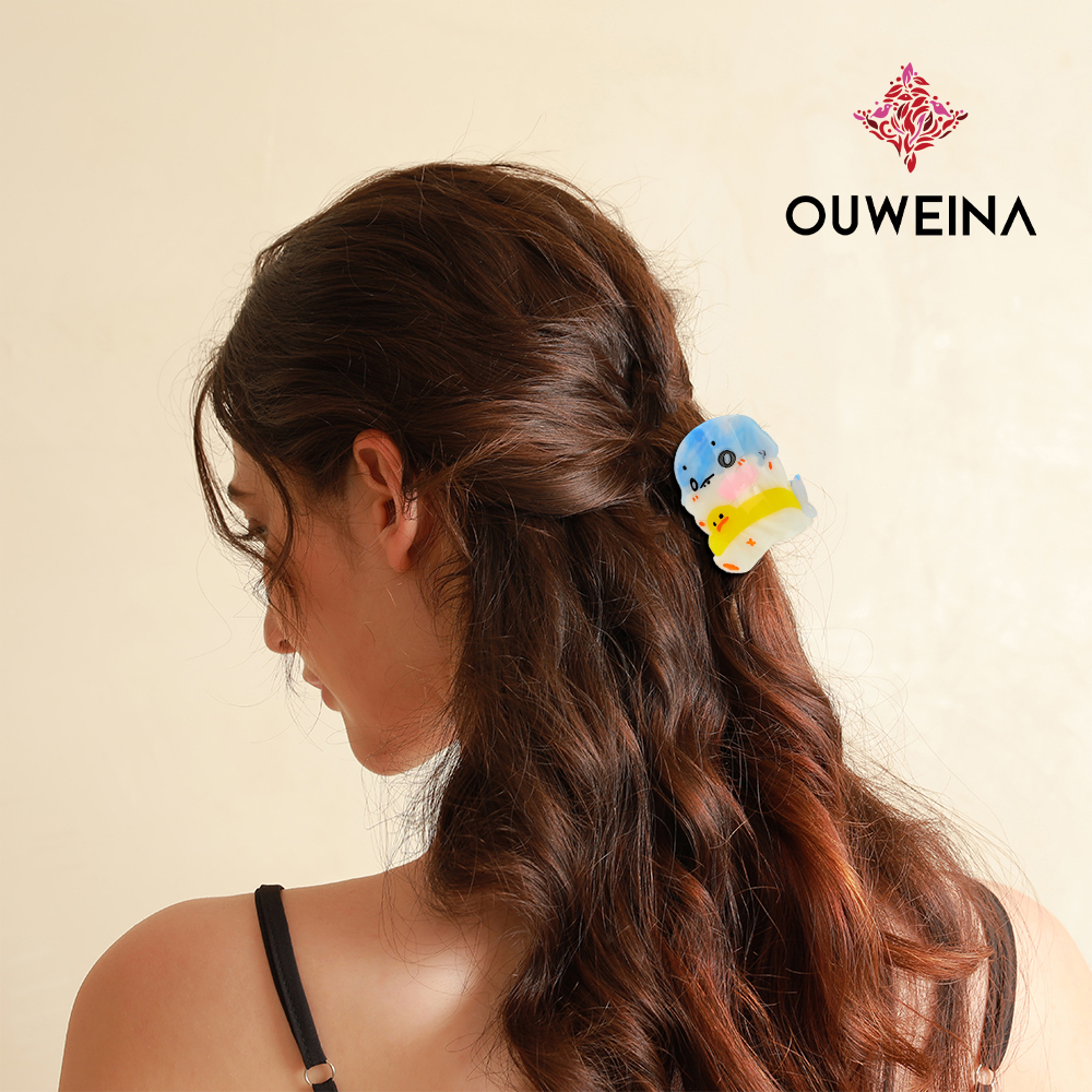 Personalized niche acetate clip original design style beach shark DW00331 cute animal hair accessories high ponytail clip