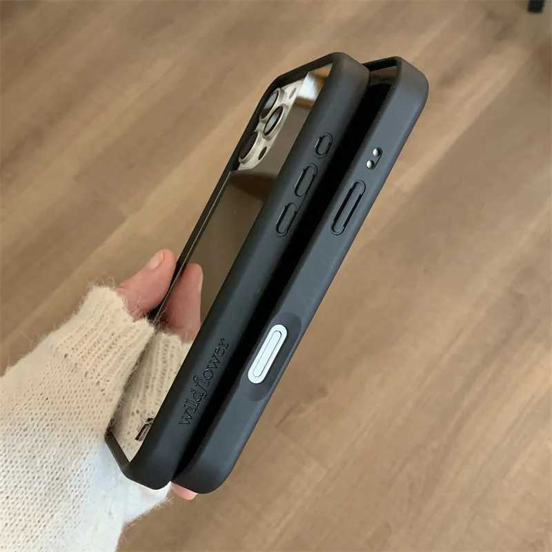 Wildflower Luxury Plating Make Up Mirror Phone Case for iPhone 17 16 15 14 13 12 Pro Max Plus WF Soft Edged Shockproof BackW251121