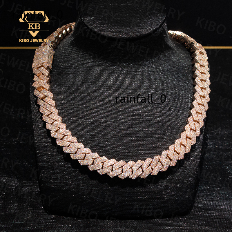 Heavy Moissanite Cuban Chain VVS Diamond 4rows 14mm 18mm 20mm S925 Silver GRA Moissanite Necklace Mens Hiphop Cuban Link Chain