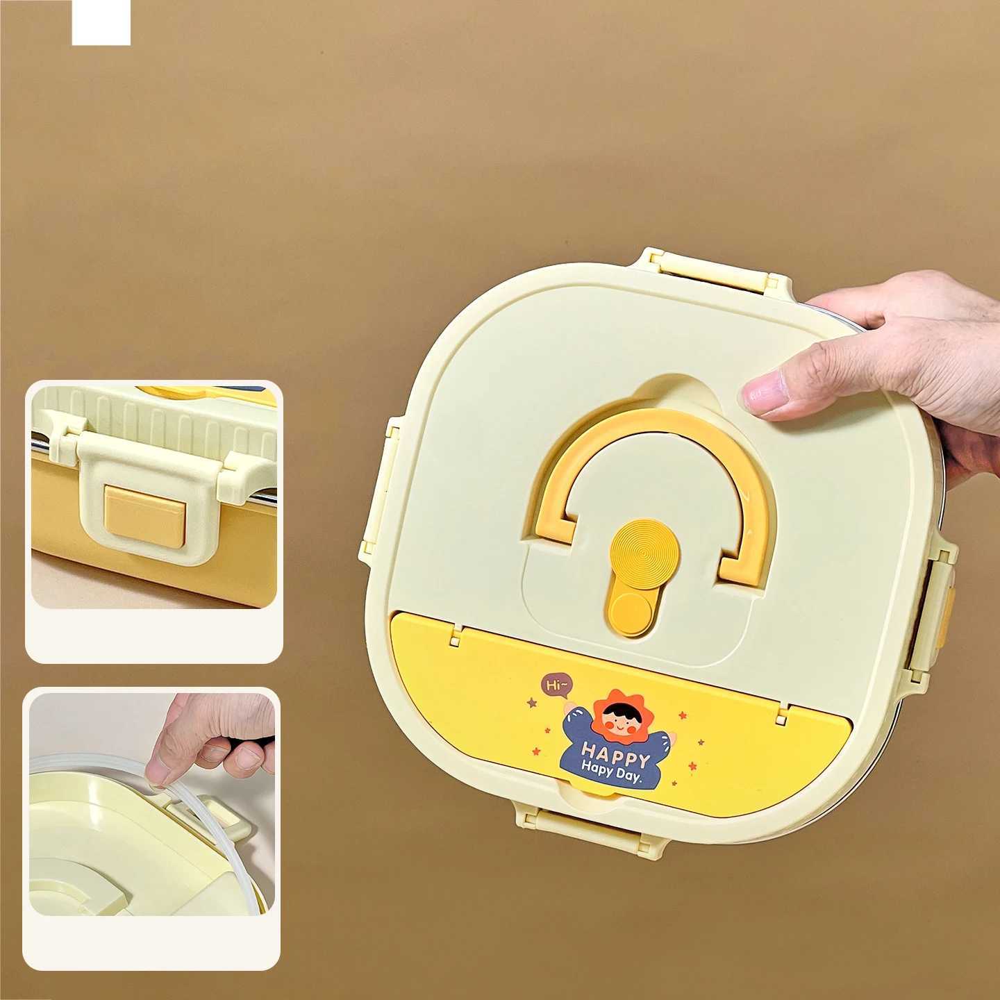 WORTHBUY 4/5 Compartment Portable Bento Lunch Box Microwave Safe Sealed 304 Stainless Steel Lunch Container Set For Kids StudentM251121