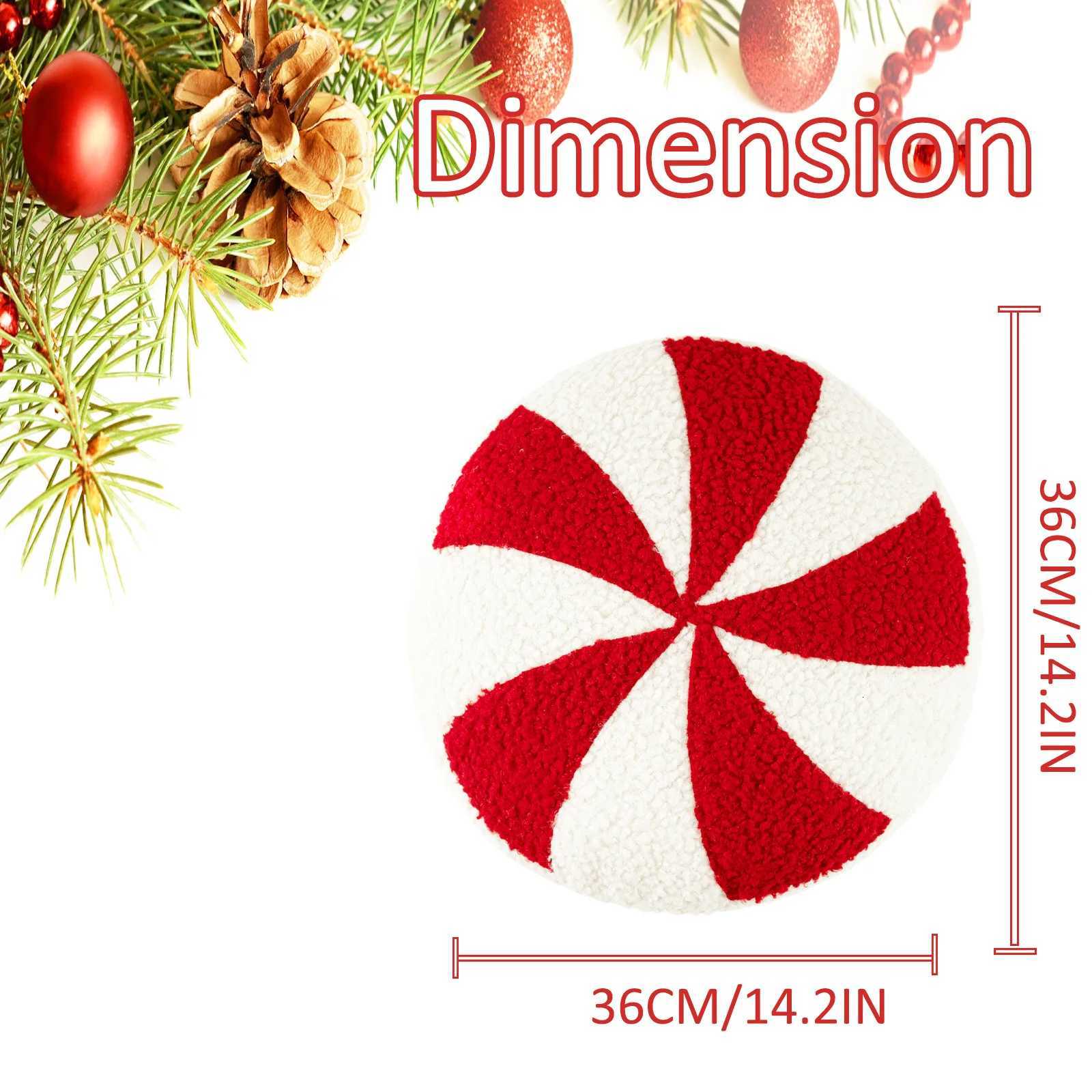 Christmas Cane Shaped Candy Creative Holiday Plush Cushion Doll Red and White Cane Sofa Backrest Atmosphere Decoration C251121