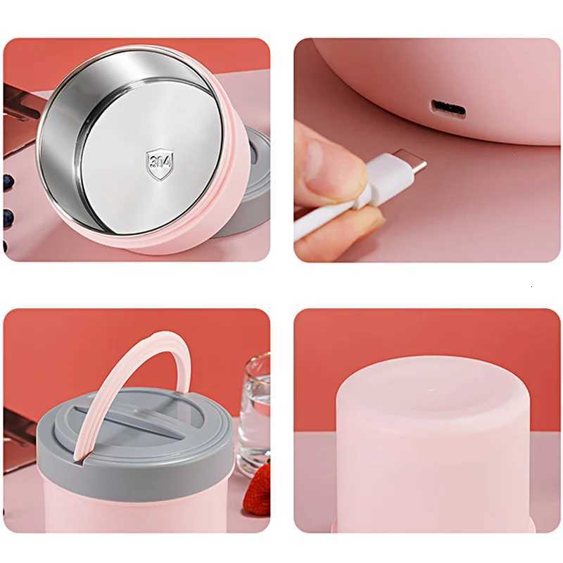 Electric Heated Lunch Box USB 12L Thermal Stainless Steel Bento Box 5V 12V 24V Car School Food Warmer Heating Container HeaterM251121