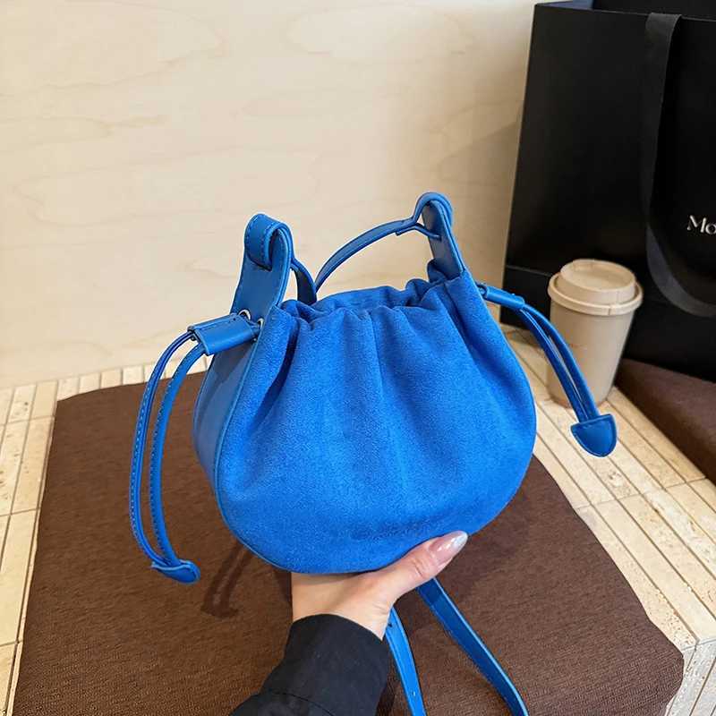 Faux Suede Solid Color Sewing Crossbody Bags Large Capacity Versatile Wens Bags S 2025 New Autumn New Shoder Bag Y251121