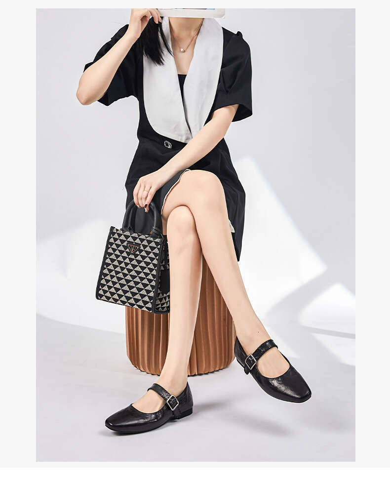 Designer Shoe Sheepskin Mary Jane for Women 2025 Fall New Flat dress shoes for women