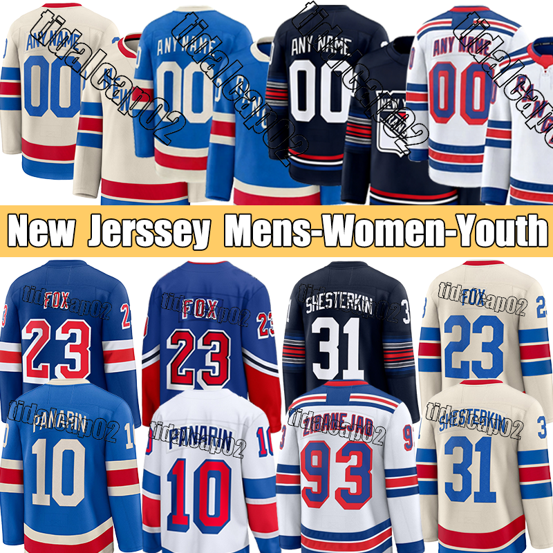 Hockey Jerseys Ranger jersey #10 Panarin #23 Fox #20 Kreider Jerseys #16 Trocheck #73 Rempe #55 Lindgren Jerseys