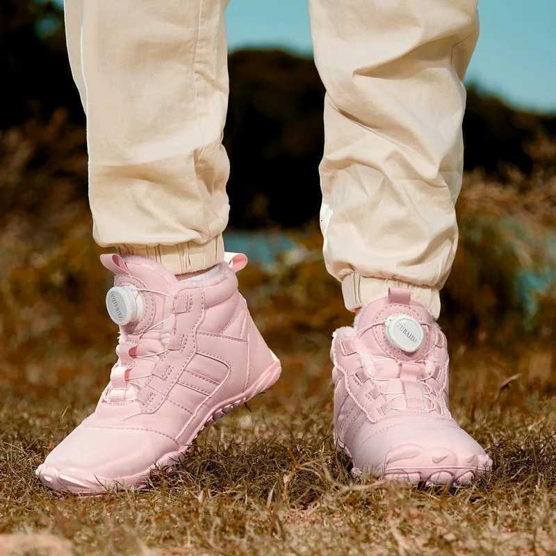New Parent-child Winter Boots Men and Women Snow BareFoot Outdoor Non-slip Warm Fur Casual Boys/girls Sneakers Kids Ankle BootsW251121