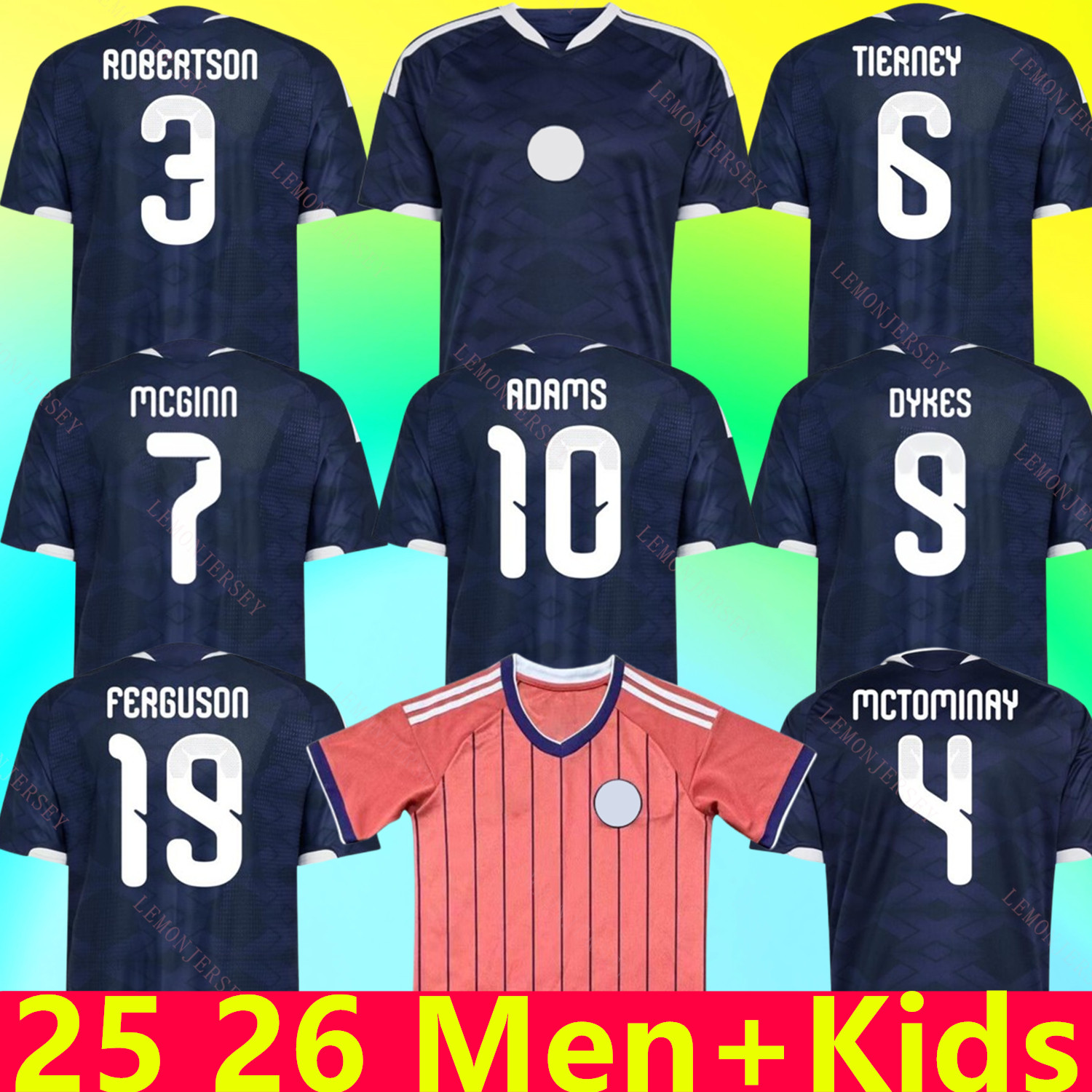 2025 2026 scotland football shirt Soccer Jerseys DYKES ADAMS ROBERTSON McTominay McGREGOR SHANKLAND MCGREGOR Home maillot de Foot men kids kits unifrom pink WOMEN