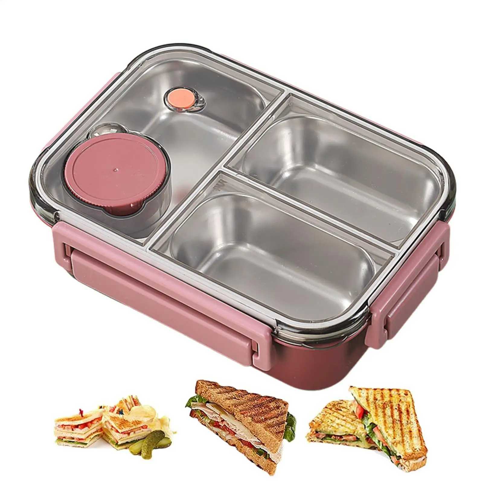 Portable Lunch Containers Large Capacity Lunch Box Stainless Steel Lunch Box Salad Box Lunch Container Food Storage ContainerM251121