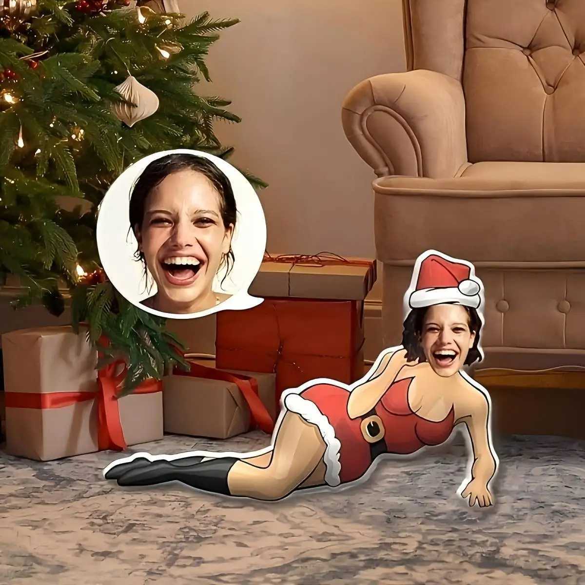 Customised Christmas Beauty Portrait Home Cushion The perfect gift for birthdays anniversaries and Christmas C251121