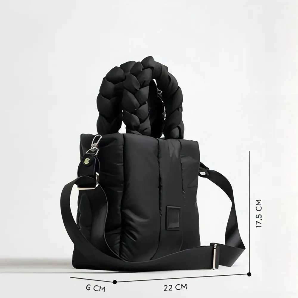 Casual Quilted Tote Luxury Designer Bags for Wen Down Padded Handbags Woven Handle Shoder Bag Winter Nyl Space Cott Bag Y251121