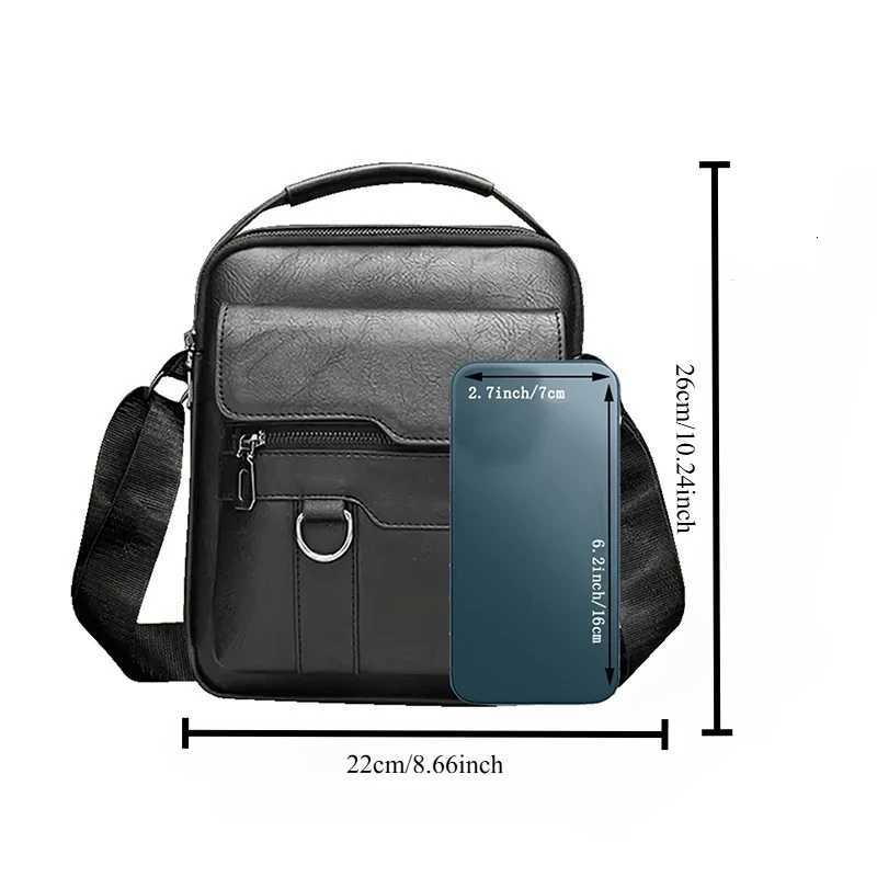 Shoulder Bag Mens Casual Crossbody Briefcase Backpack Business Vertical Leather Business Flap Solid Color Messenger BagT251121